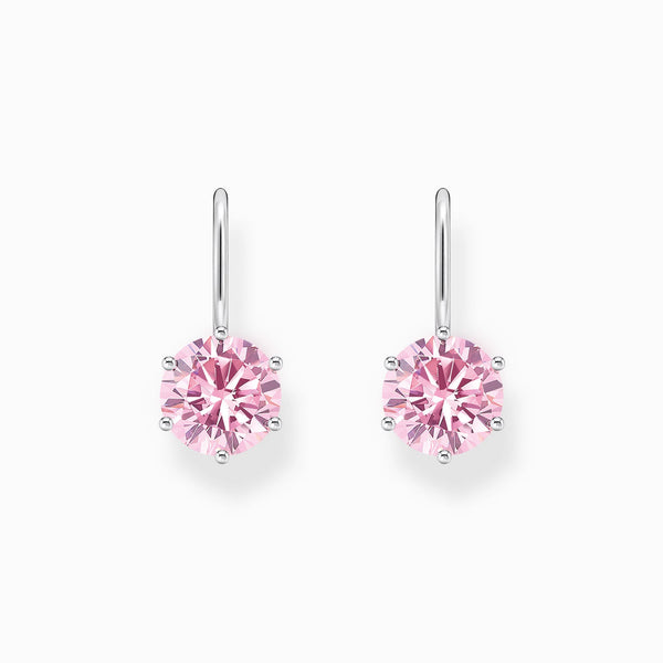 Thomas Sabo Sterling Silver Circle Pink Zirconia Earrings