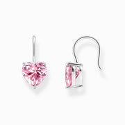 Thomas Sabo Sterling Silver Heart Pink Zirconia Earrings