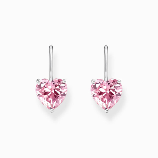 Thomas Sabo Sterling Silver Heart Pink Zirconia Earrings