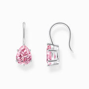 Thomas Sabo Sterling Silver Teardrop Pink Zirconia Earrings