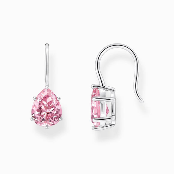 Thomas Sabo Sterling Silver Teardrop Pink Zirconia Earrings