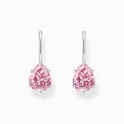 Thomas Sabo Sterling Silver Teardrop Pink Zirconia Earrings