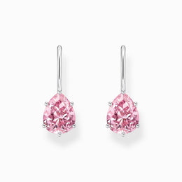 Thomas Sabo Sterling Silver Teardrop Pink Zirconia Earrings