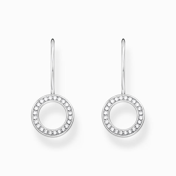 Thomas Sabo Sterling Silver Circle White Zirconia Earrings