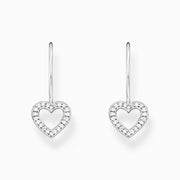 Thomas Sabo Sterling Silver Heart White Zirconia Earrings