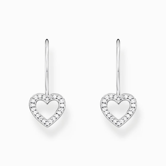 Thomas Sabo Sterling Silver Heart White Zirconia Earrings