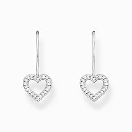 Thomas Sabo Sterling Silver Heart White Zirconia Earrings