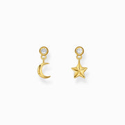 Thomas Sabo Gold Plated Sterling Silver Moon and Star Earrings