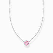 Thomas Sabo Sterling Silver Circle Pink Zirconia Necklace