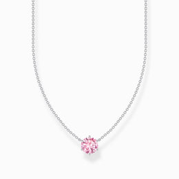 Thomas Sabo Sterling Silver Circle Pink Zirconia Necklace