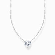 Thomas Sabo Sterling Silver Heart White Zirconia Necklace