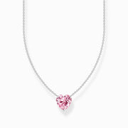 Thomas Sabo Sterling Silver Heart Pink Zirconia Necklace