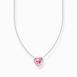 Thomas Sabo Sterling Silver Heart Pink Zirconia Necklace
