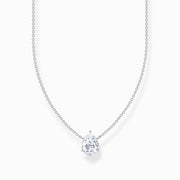 Thomas Sabo Sterling Silver Teardrop White Zirconia Necklace