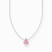 Thomas Sabo Sterling Silver Teardrop Pink Zirconia Necklace