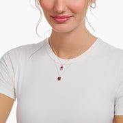 Thomas Sabo Sterling Silver Red Rose Enamel Necklace