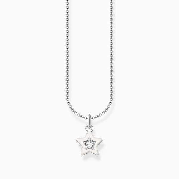 Thomas Sabo Sterling Silver Star White Zirconia Necklace