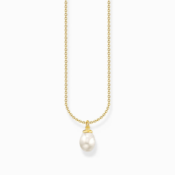 Thomas Sabo Gold Plated Sterling Silver Freshwater Pearl Necklace