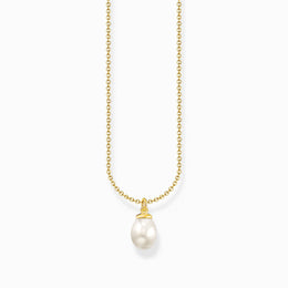 Thomas Sabo Gold Plated Sterling Silver Freshwater Pearl Necklace