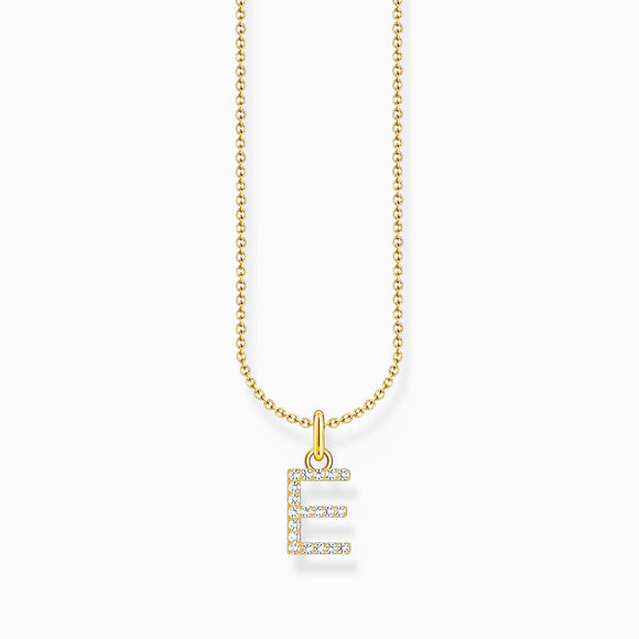 Thomas Sabo Gold Plated Sterling Silver Letter E Necklace