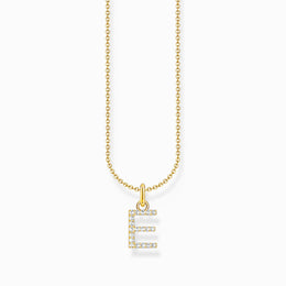Thomas Sabo Gold Plated Sterling Silver Letter E Necklace
