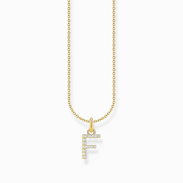 Thomas Sabo Gold Plated Sterling Silver Letter F Necklace