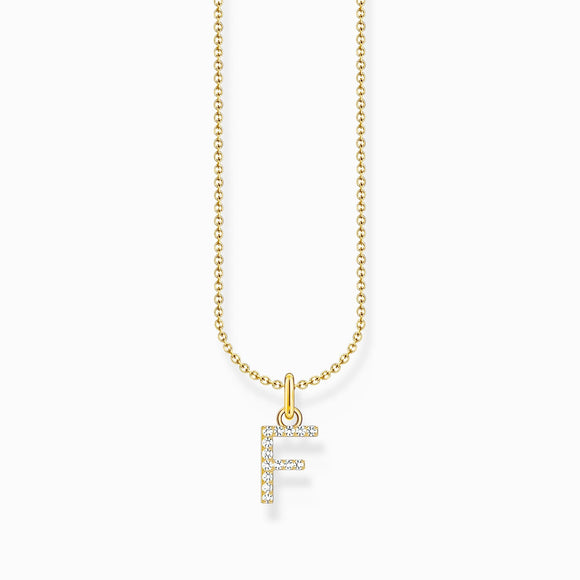 Thomas Sabo Gold Plated Sterling Silver Letter F Necklace