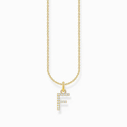 Thomas Sabo Gold Plated Sterling Silver Letter F Necklace