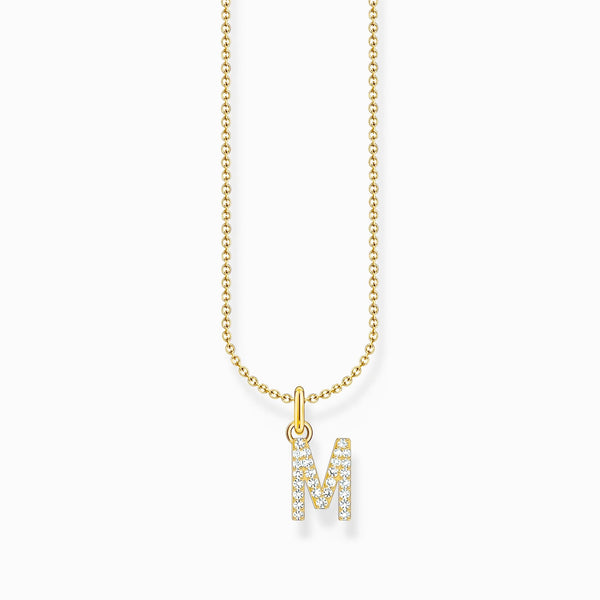 Thomas Sabo Gold Plated Sterling Silver Letter M Necklace