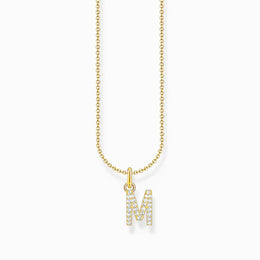 Thomas Sabo Gold Plated Sterling Silver Letter M Necklace