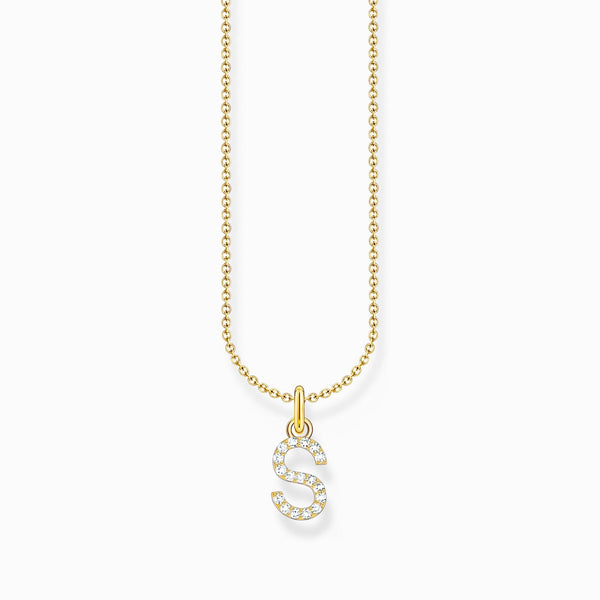Thomas Sabo Gold Plated Sterling Silver Letter S Necklace