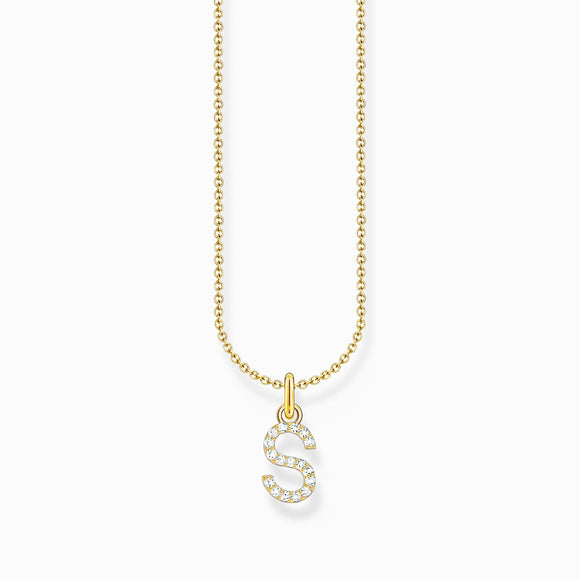 Thomas Sabo Gold Plated Sterling Silver Letter S Necklace