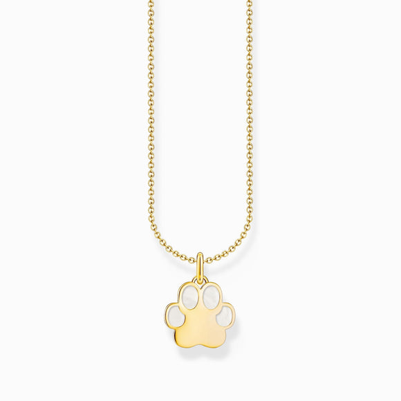 Thomas Sabo Gold Plated Sterling Silver Paw Enamel Necklace