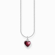 Thomas Sabo Sterling Silver Red Zirconia Heart Necklace