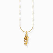 Thomas Sabo Gold Plated Sterling Silver Rose Necklace