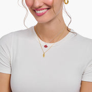 Thomas Sabo Gold Plated Sterling Silver Rose Necklace