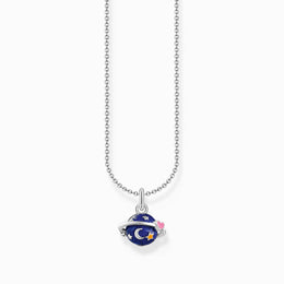 Thomas Sabo Gold Plated Sterling Silver Saturn Enamel Necklace