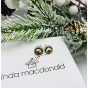 Linda Macdonald Butterfly Moon Sterling Silver 9ct Gold Stud Earrings