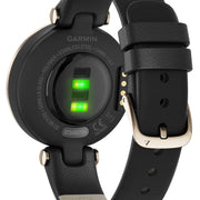 Garmin Lily Cream Gold Black Case and Italian Leather Band