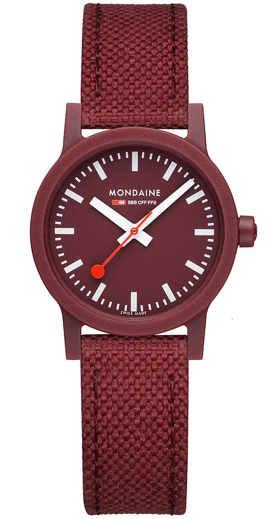 Mondaine Essence Dark Cherry Textile Watch