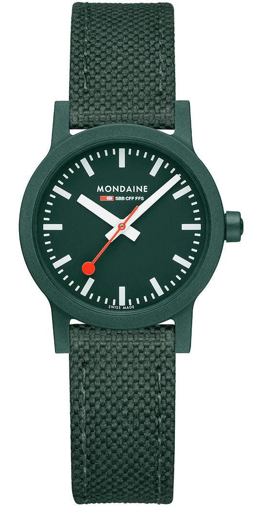 Mondaine Essence Park Green Textile Watch