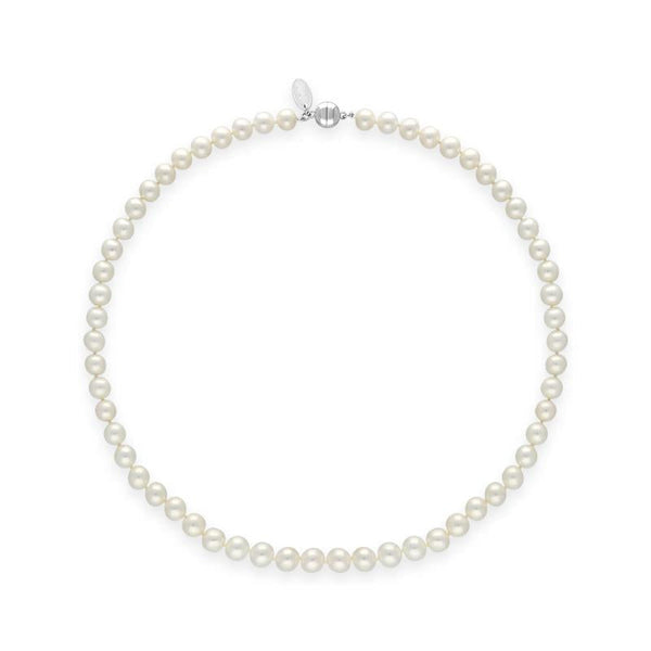 00180613 White Pearl 8mm Round Bead Necklace, N1118_16.