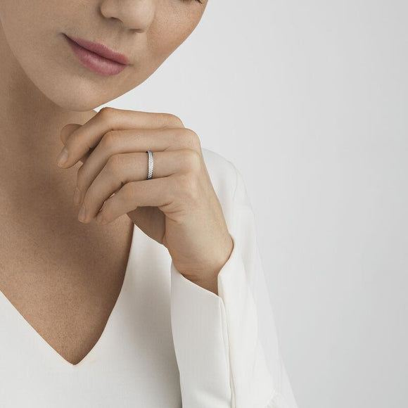 Georg Jensen Magic 18ct White Gold Pave-Set Diamond Band Ring. 20000285.