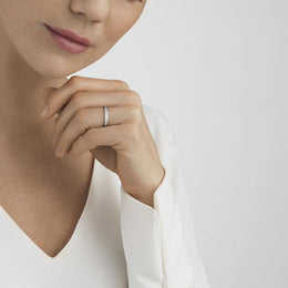 Georg Jensen Magic 18ct White Gold Pave-Set Diamond Band Ring. 20000285.