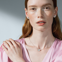 Georg Jensen Stine Goya Daisy Sterling Silver White Enamel Stud Earrings