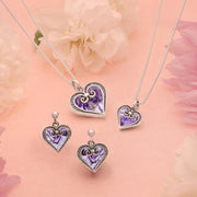 Sterling Silver Blue John Large Gate Heart Pendant