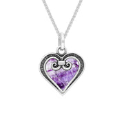 Sterling Silver Blue John Small Gate Heart Pendant