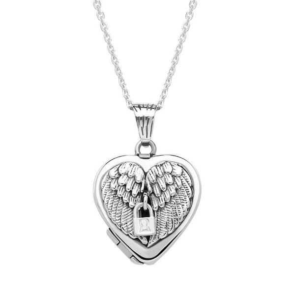 Sterling Silver Winged Padlock Locket, P3264.