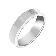 Platinum 6mm Concave Court Shape Ring, BNN-354.