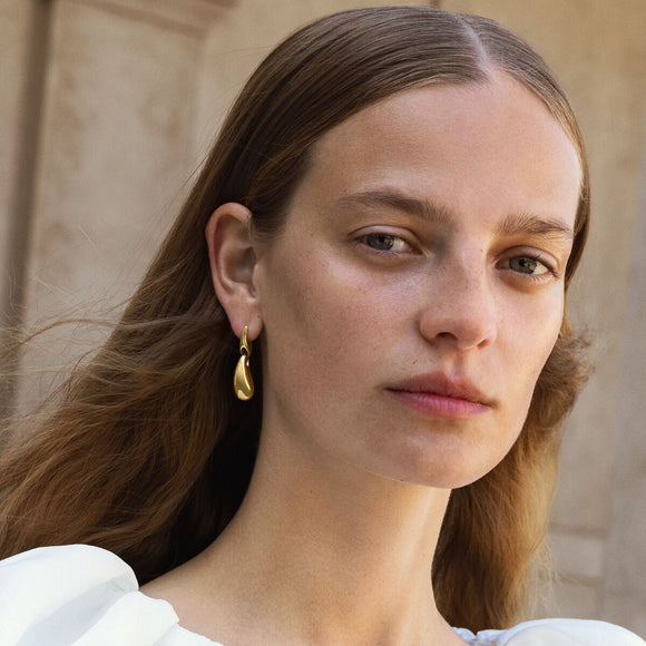 Georg Jensen Reflect 18ct Yellow Gold Graduated Links Short Drop Earrings